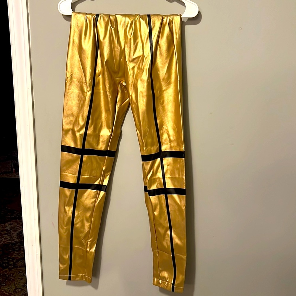 Gold and black pants